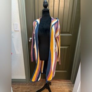 NWT One Grey Day Stripped Knitted Duster